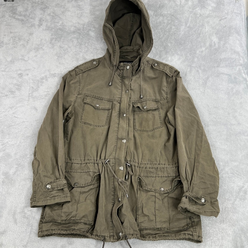 Buffalo David Bitton Utility Field Jacket L Olive Green Military Hooded Cargo